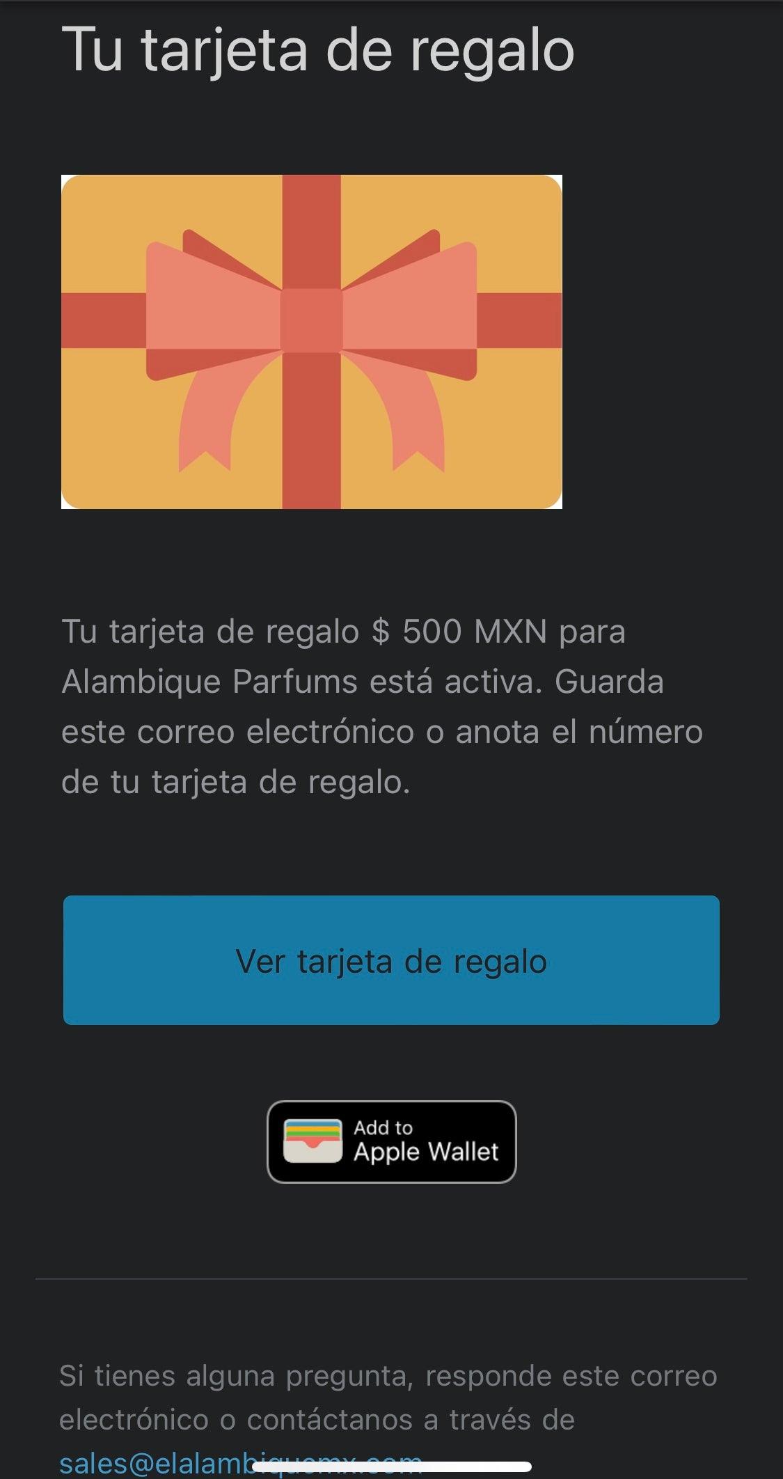 Tarjeta de Regalo Digital